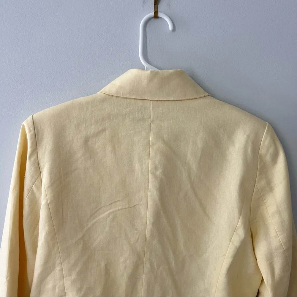 Aqua Butter Yellow Double Breasted Cropped Blazer Jacket Size Small - Picture 11 of 11